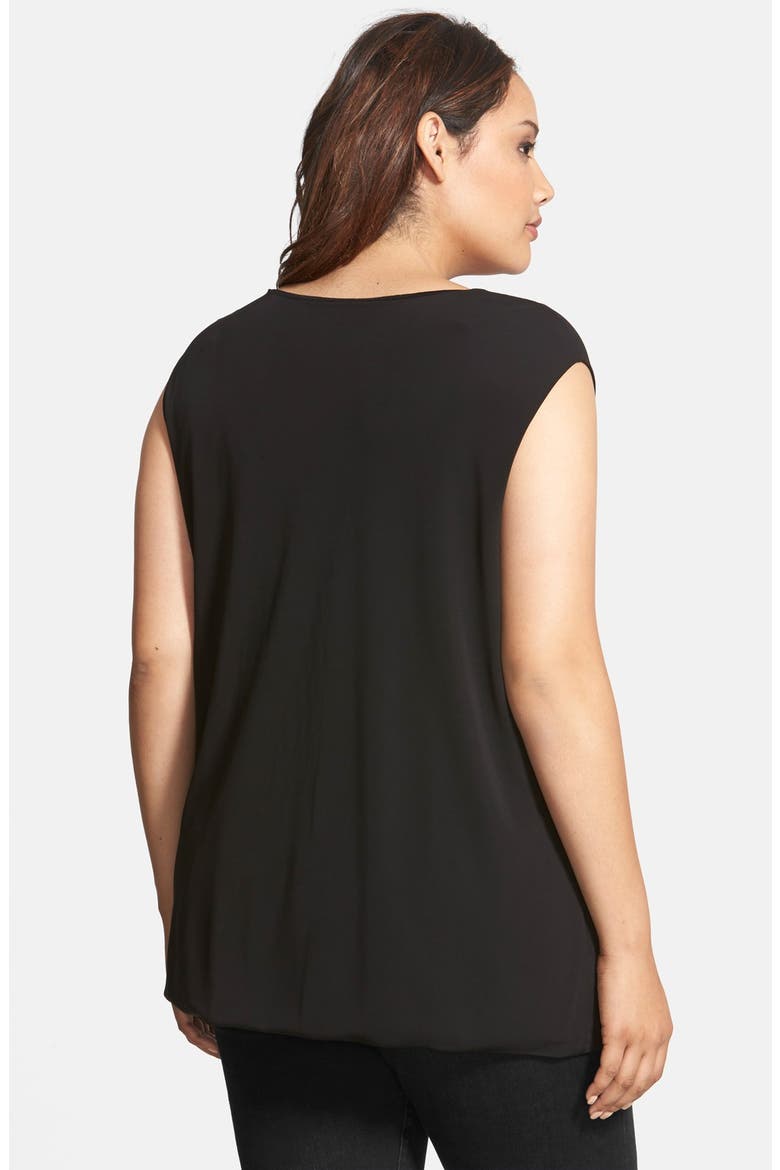 'Vienna' Crepe Drape Neck Top, Alternate, color, BLACK