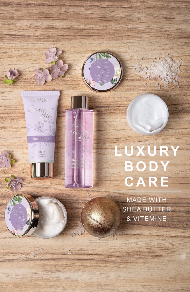 Lovery Lavender Lilac Home Spa Bat and Body Gift Set, Alternate, color, Lavender Lilac