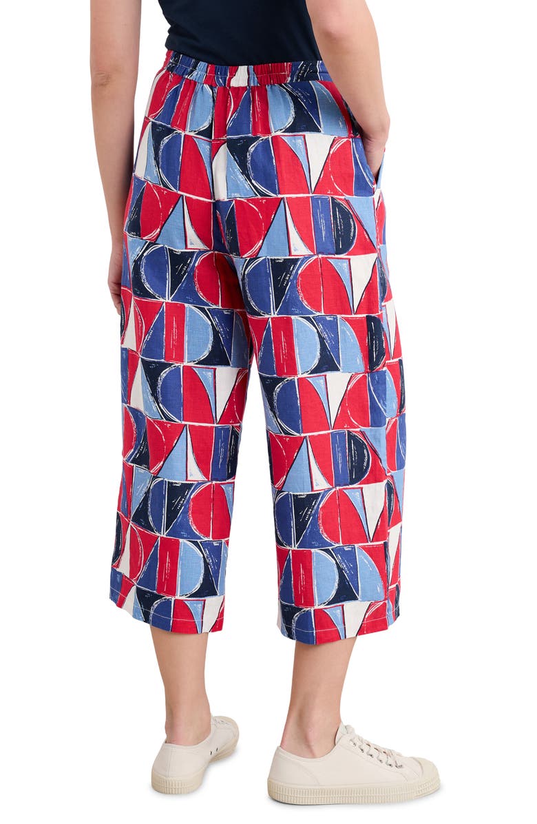 Seasalt Cornwall Peaceful Haven Linen Culottes, Alternate, color, Sail Geo Scarlet