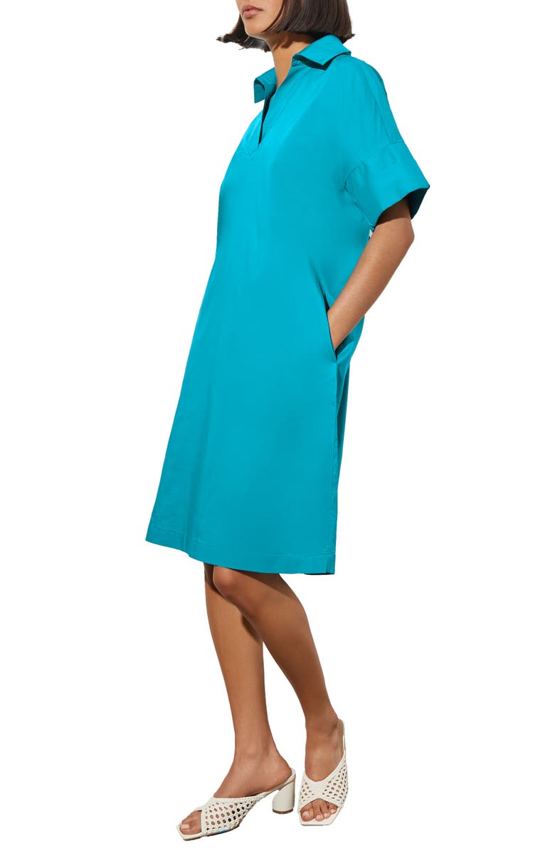 Ming Wang Chambray A-Line Shirtdress, Alternate, color, 