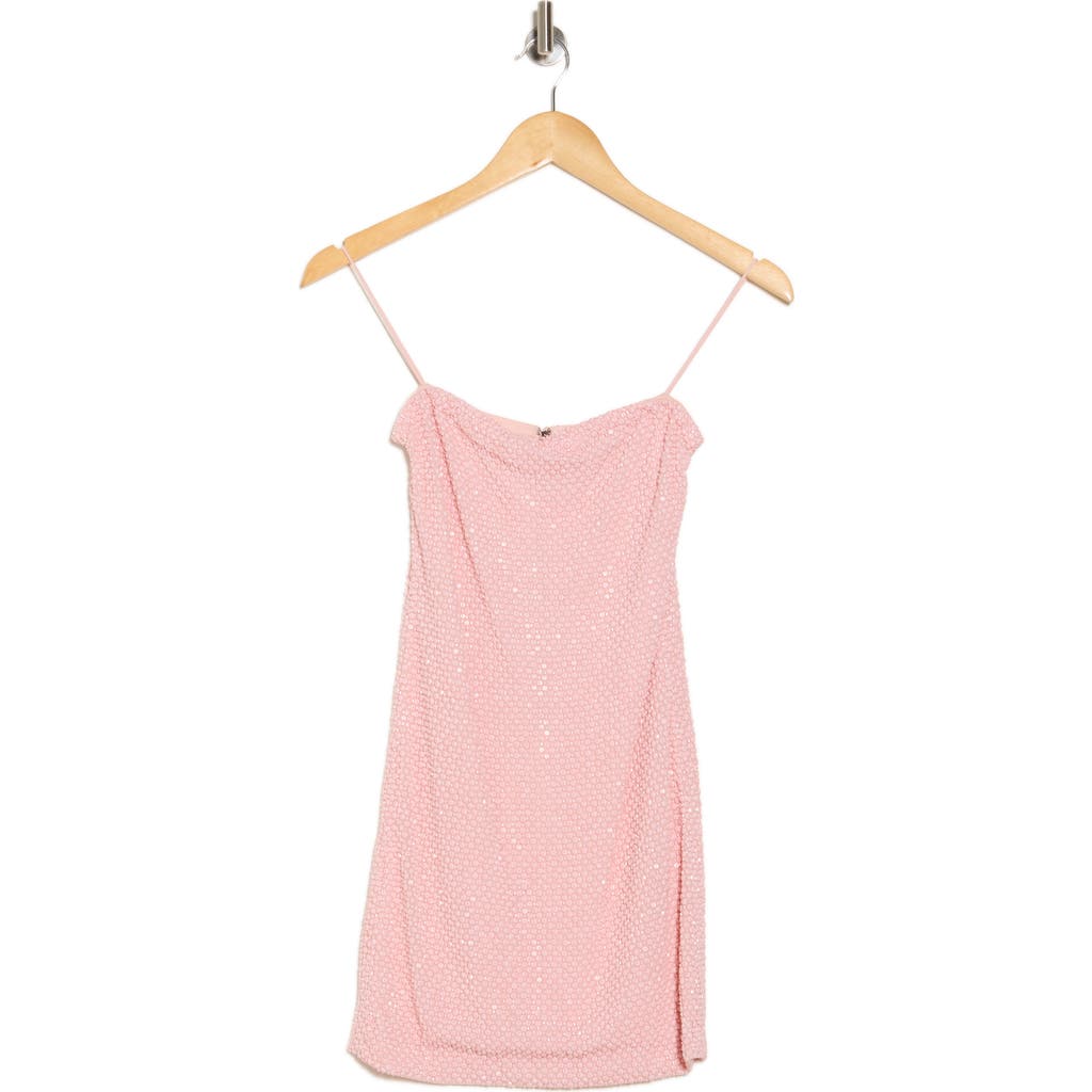 Alice And Olivia Alice + Olivia Leia Strapless Embellished Minidress In Pink Lace