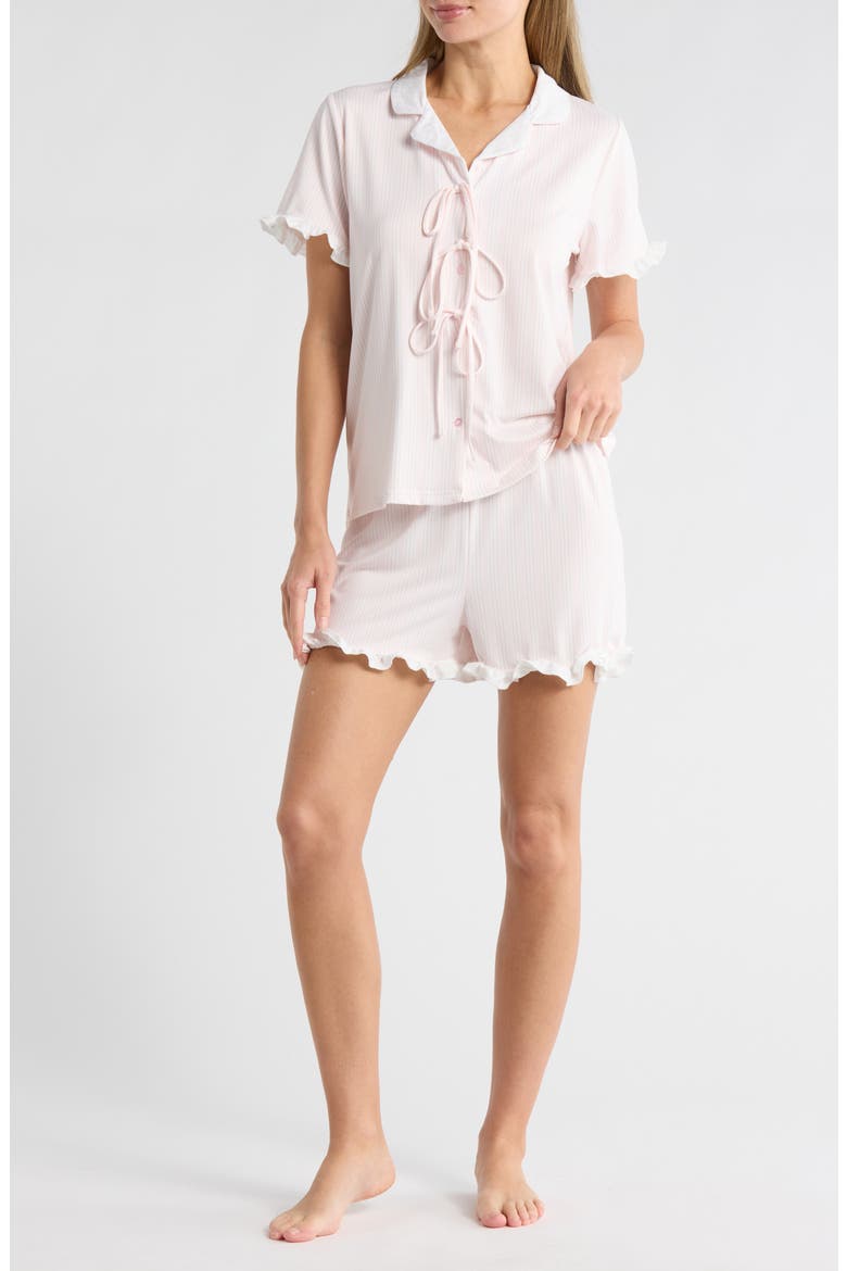 Ruffle Short Pajamas, Main, color, HEAVENLY PINK MULTI