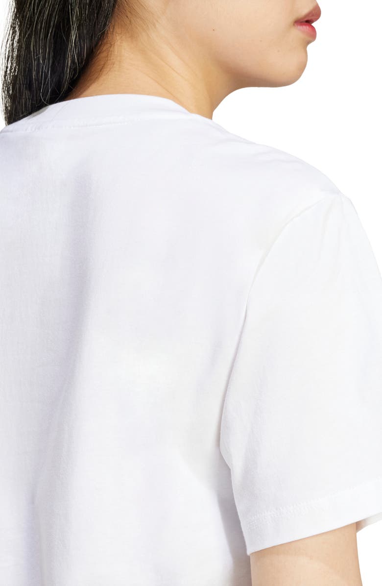 adidas Essentials Embroidered Logo Cotton T-Shirt, Alternate, color, White/ Black