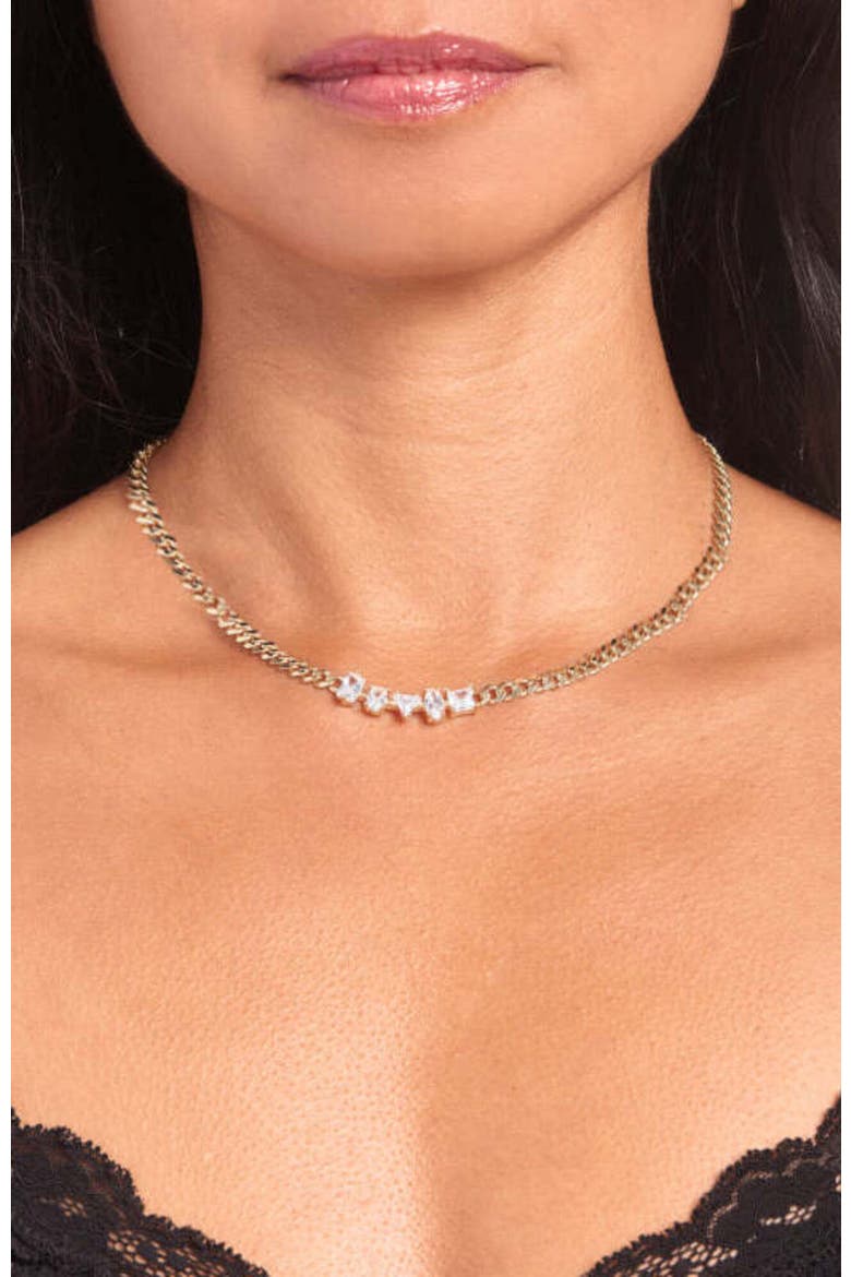 Carrie Necklace, Alternate, color, White/Gold