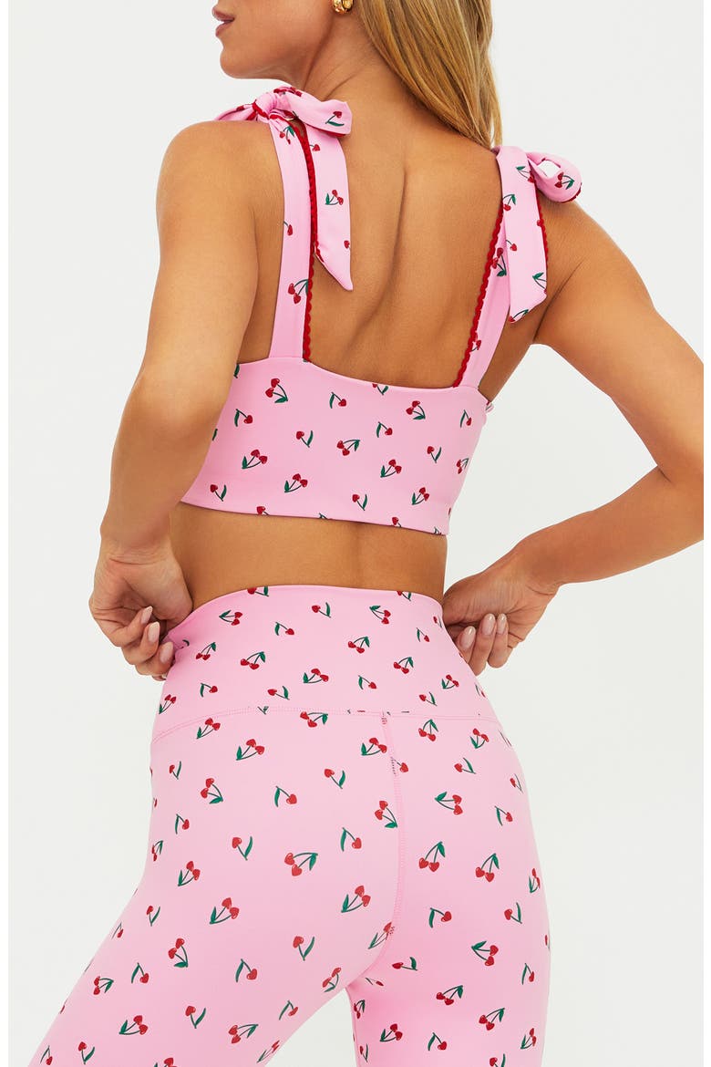 Amelia Cherry Graphic Tie Strap Bra Top, Alternate, color, MON CHERI
