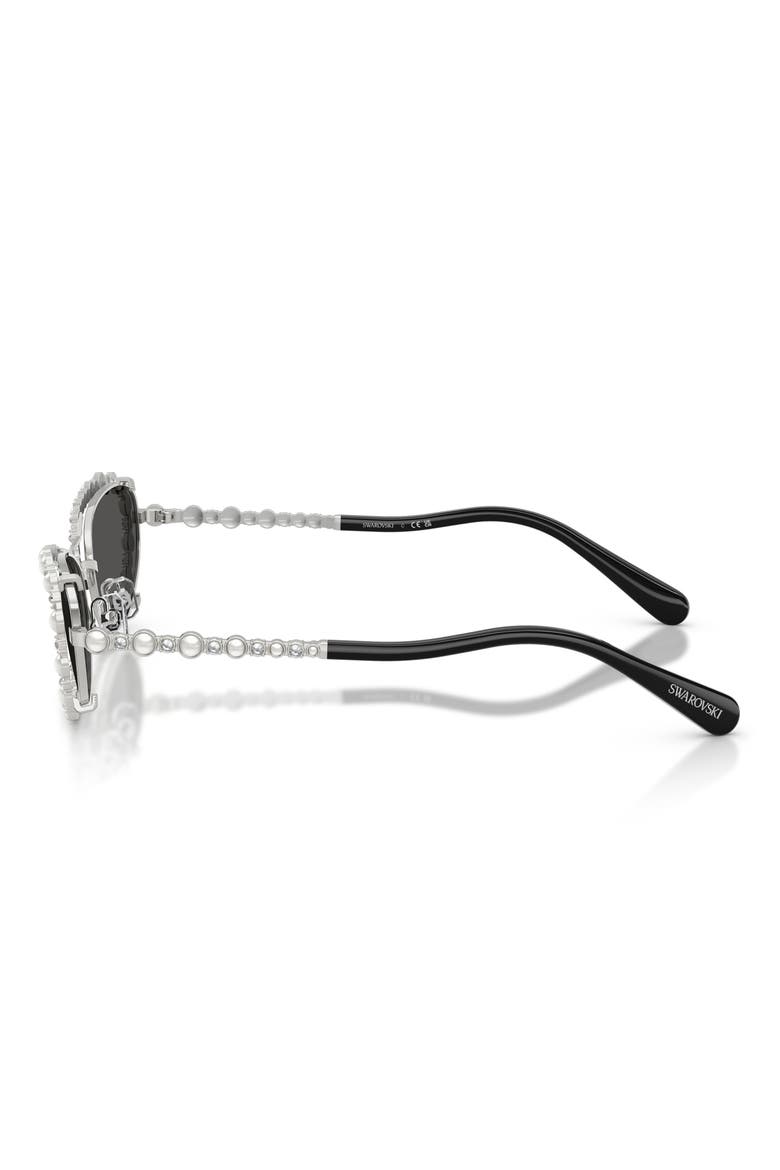 56mm Oval Sunglasses, Alternate, color, SILVER / DARK GREY