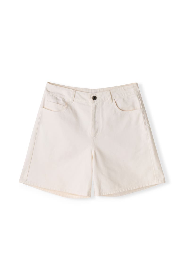 Denim Shorts, Alternate, color, ECRU