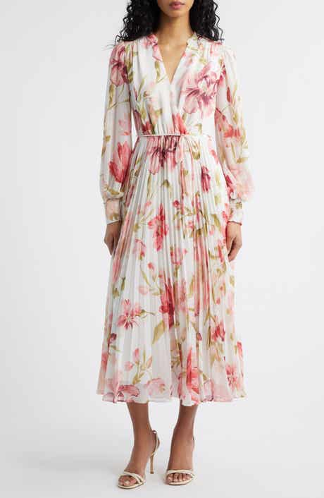 Saskia Long Sleeve Faux Wrap Dress