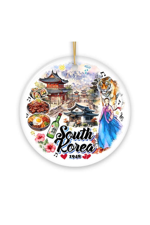 South Korea Heritage Landmarks Ceramic Ornament
