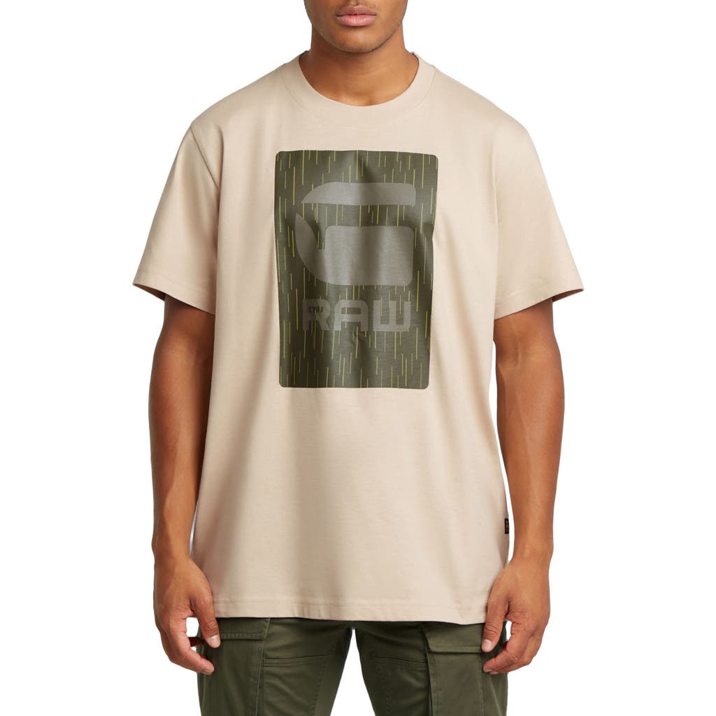 G-star Burger Box Rain Loose Organic Cotton Graphic T-shirt In Dk Brick