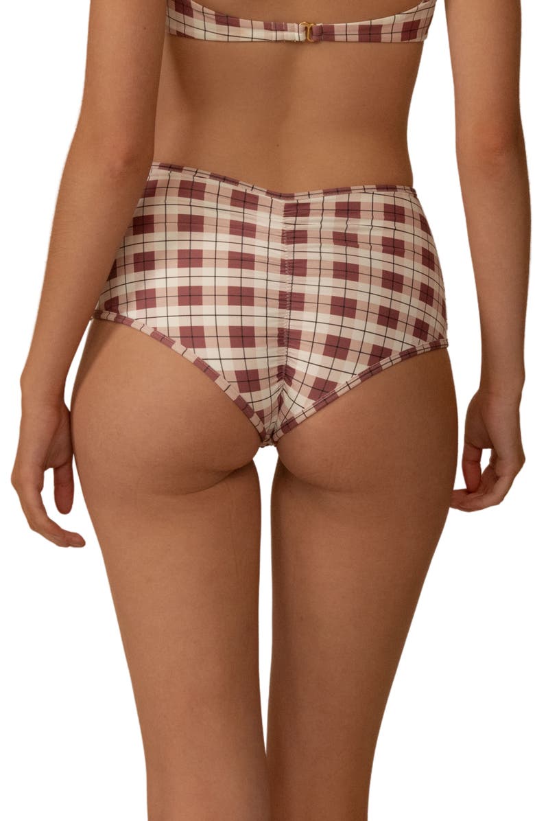 MONTCE Polly Plaid Bikini Bottoms, Alternate, color, Maroon Plaid