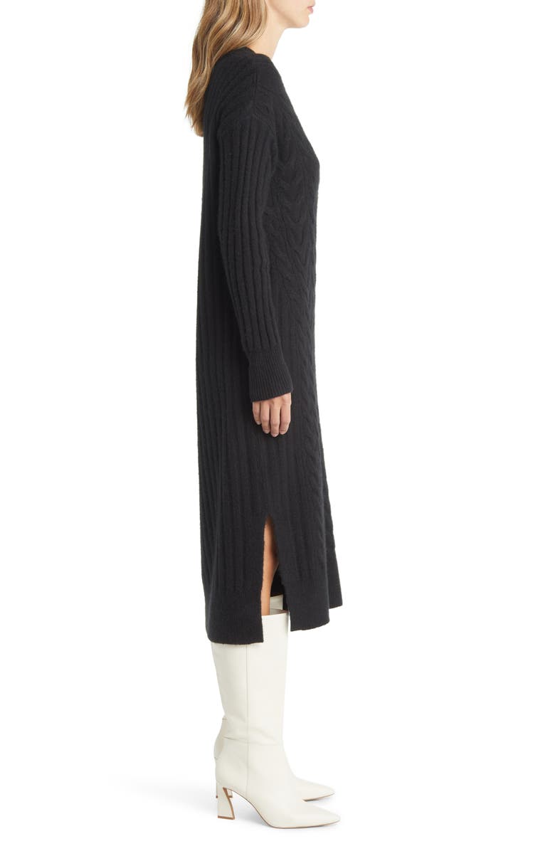 Nordstrom Holiday Long Sleeve Cable Sweater Dress, Alternate, color,