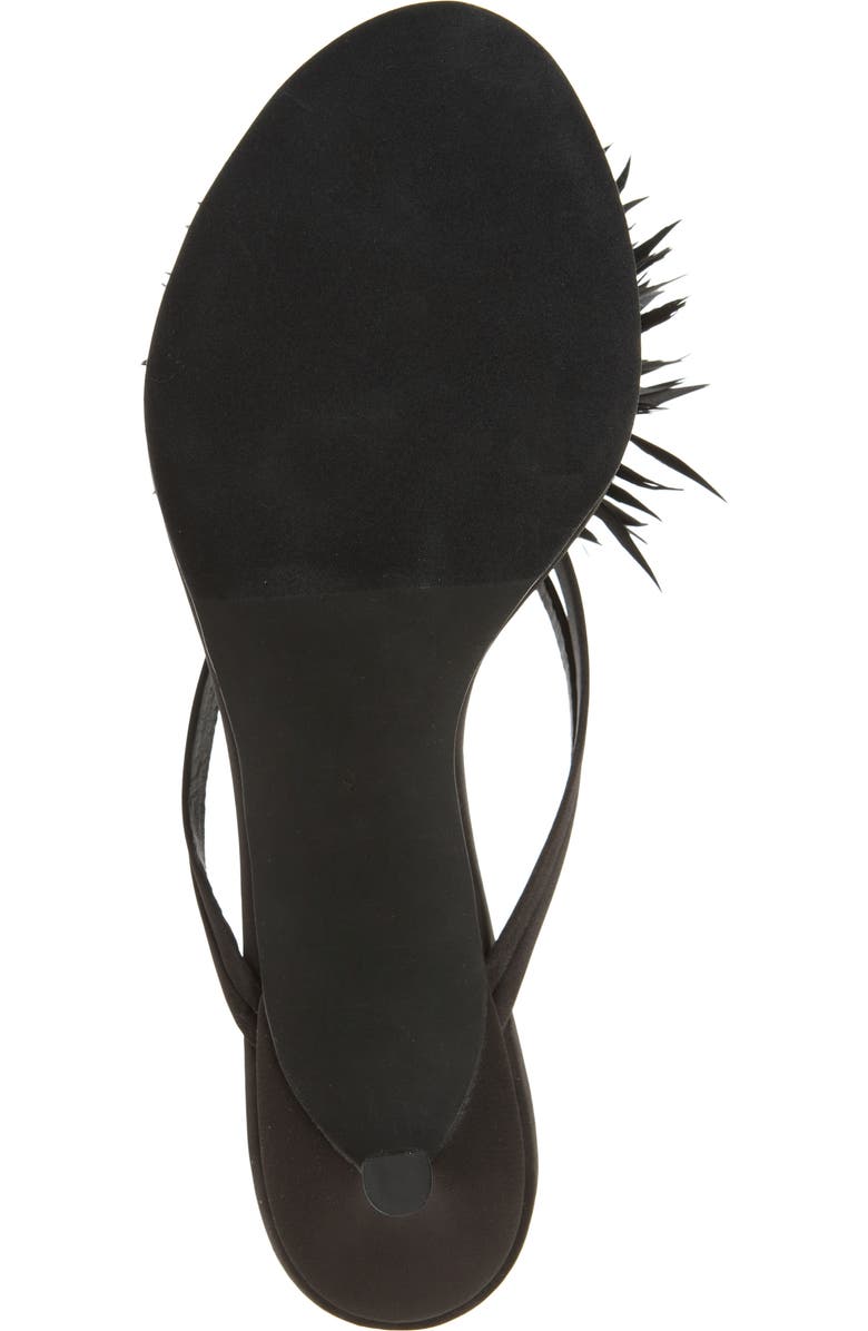 Jeffrey Campbell Firework Feather Sandal, Alternate, color, Black Satin