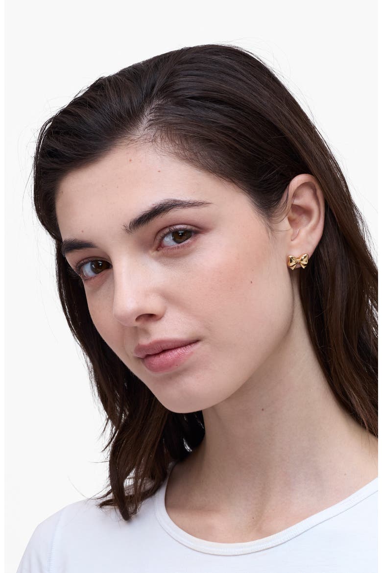 Bow Stud Earrings, Alternate, color, LIGHT ANTIQUE GOLD