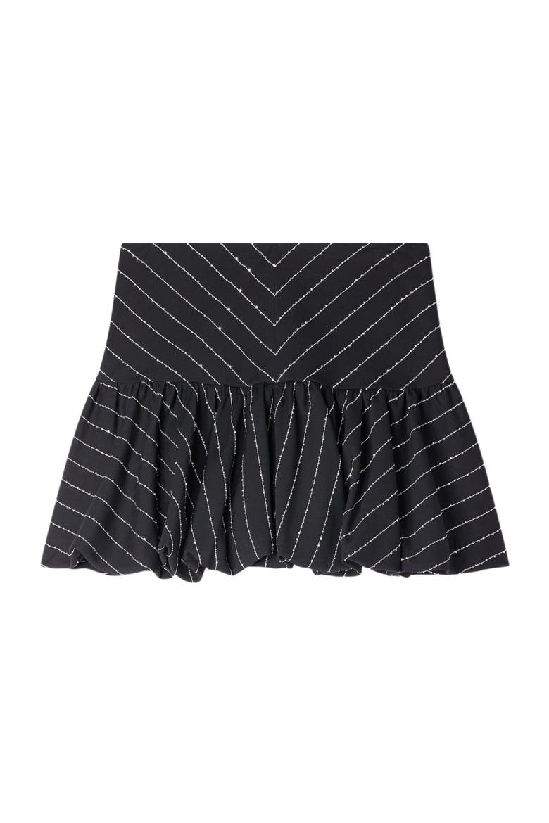 Short striped sequin skirt, Main, color, Black / white