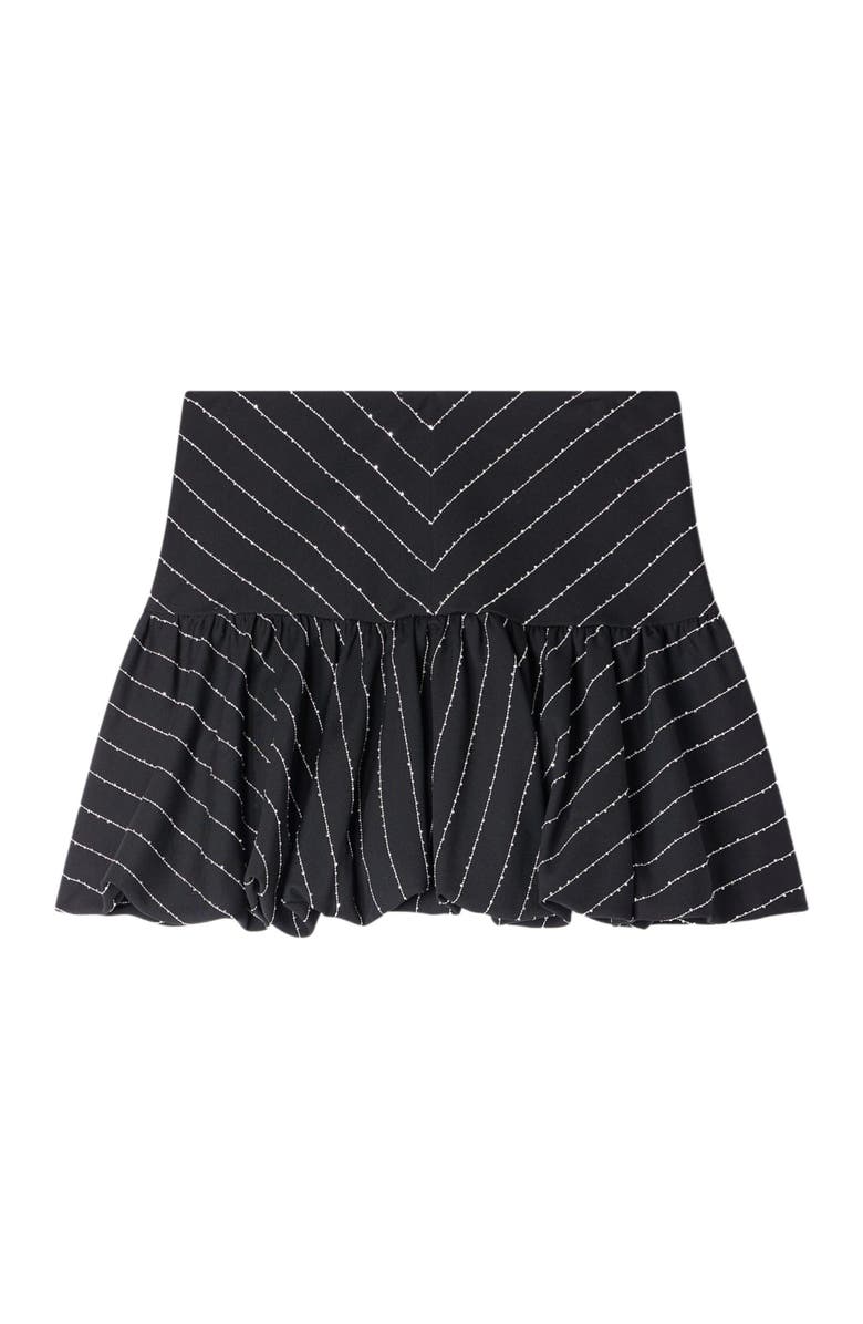 SANDRO Short striped sequin skirt, Main, color, Black / White