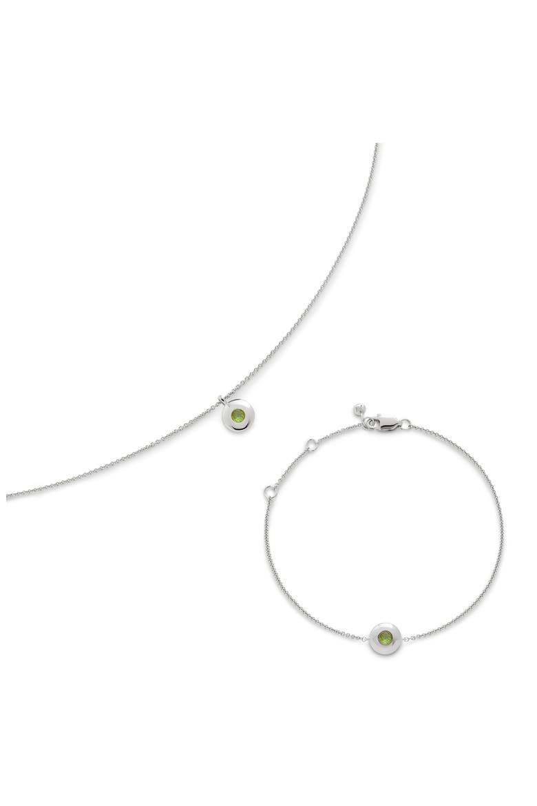 August Birthstone Chain Bracelet, Alternate, color, STERLING SILVER / PERIODT