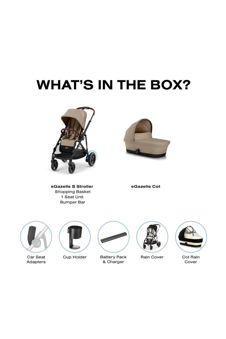 eGazelle S Strolle & eGazelle Cot Travel System, Alternate, color, ALMOND BEIGE