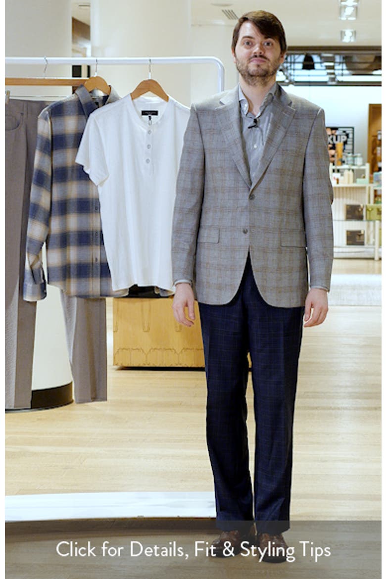 Flynn Classic Fit Light Grey Plaid Wool Blend Sport Coat video