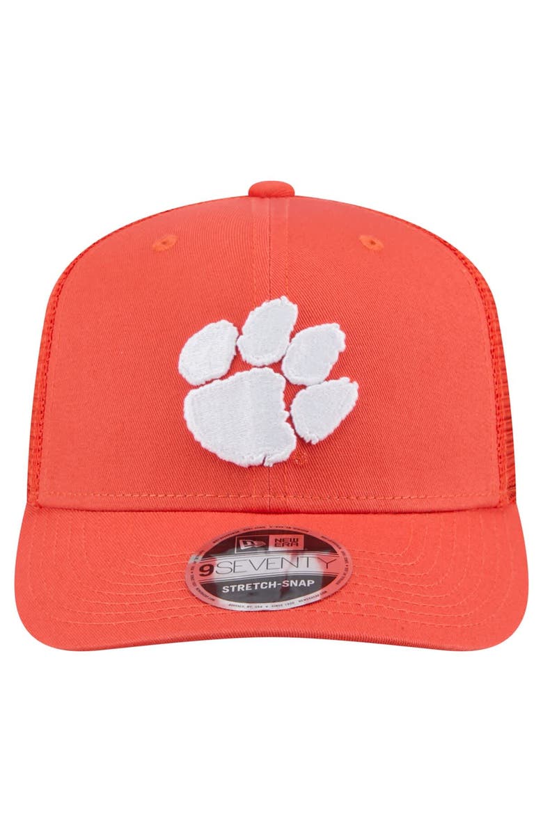 New Era Men's New Era Orange Clemson Tigers Primary 9SEVENTY Trucker Stretch-Snap Hat, Alternate, color, Orange