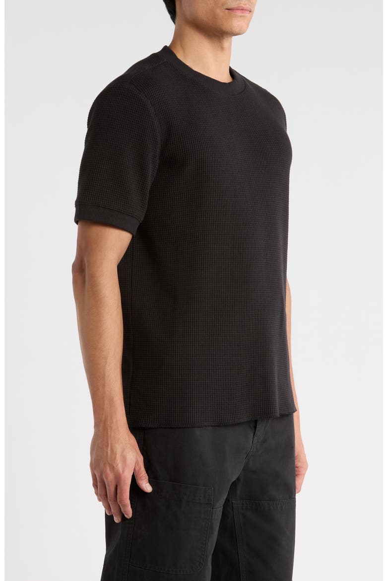 Heavyweight Waffle Knit Crew T-Shirt, Alternate, color, OBSIDIAN