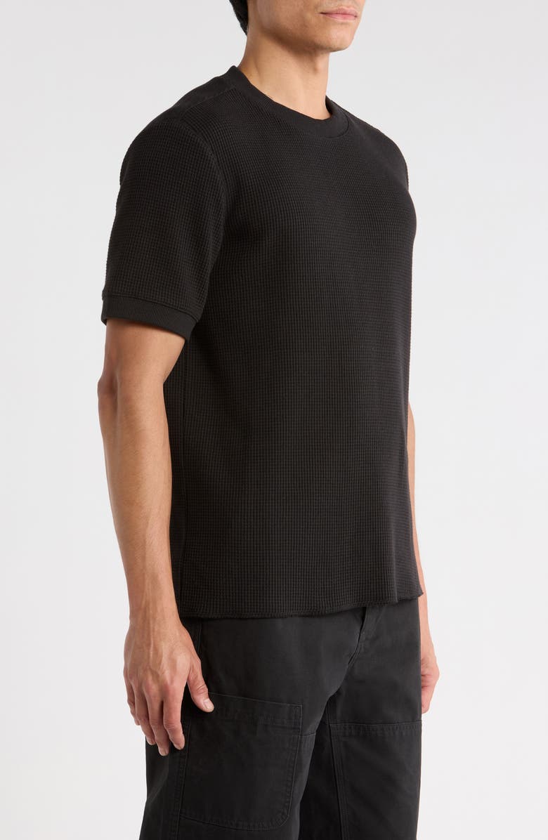 Imperfects Waffle Knit Cotton T-Shirt, Alternate, color, Obsidian