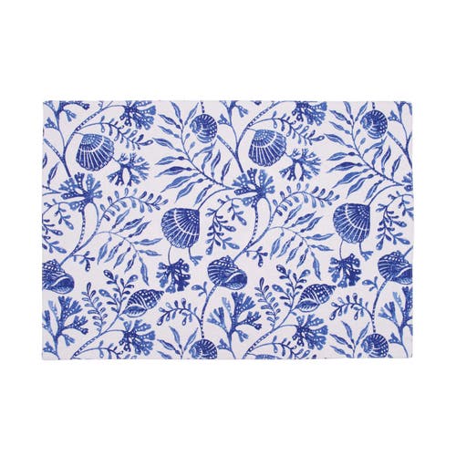 C & F Home C&f Home Blue Reef Reversible Graphic Print Machine Washable Hemstitch Napkins Set Of 6 In Blue