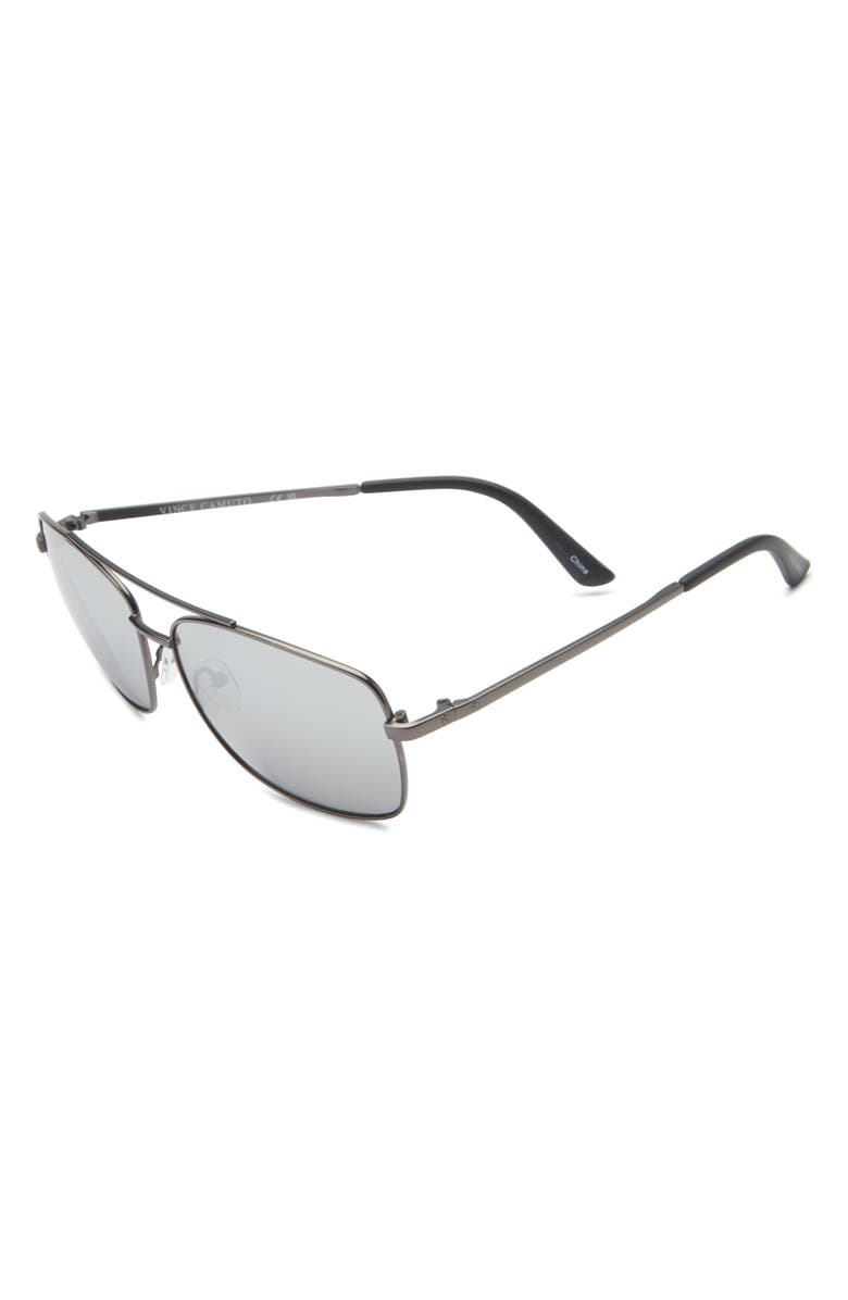 Vince Camuto 60mm Navigator Sunglasses, Alternate, color, Gunmetal