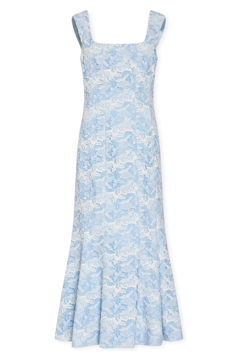 Meg Butterfly Lace Mermaid Dress, Alternate, color, WHITE/ BLUE