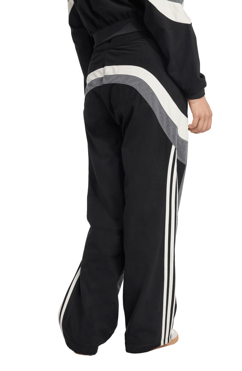 adidas Fleece Track Pants, Alternate, color, Grey/ Black/ Off White/ Grey