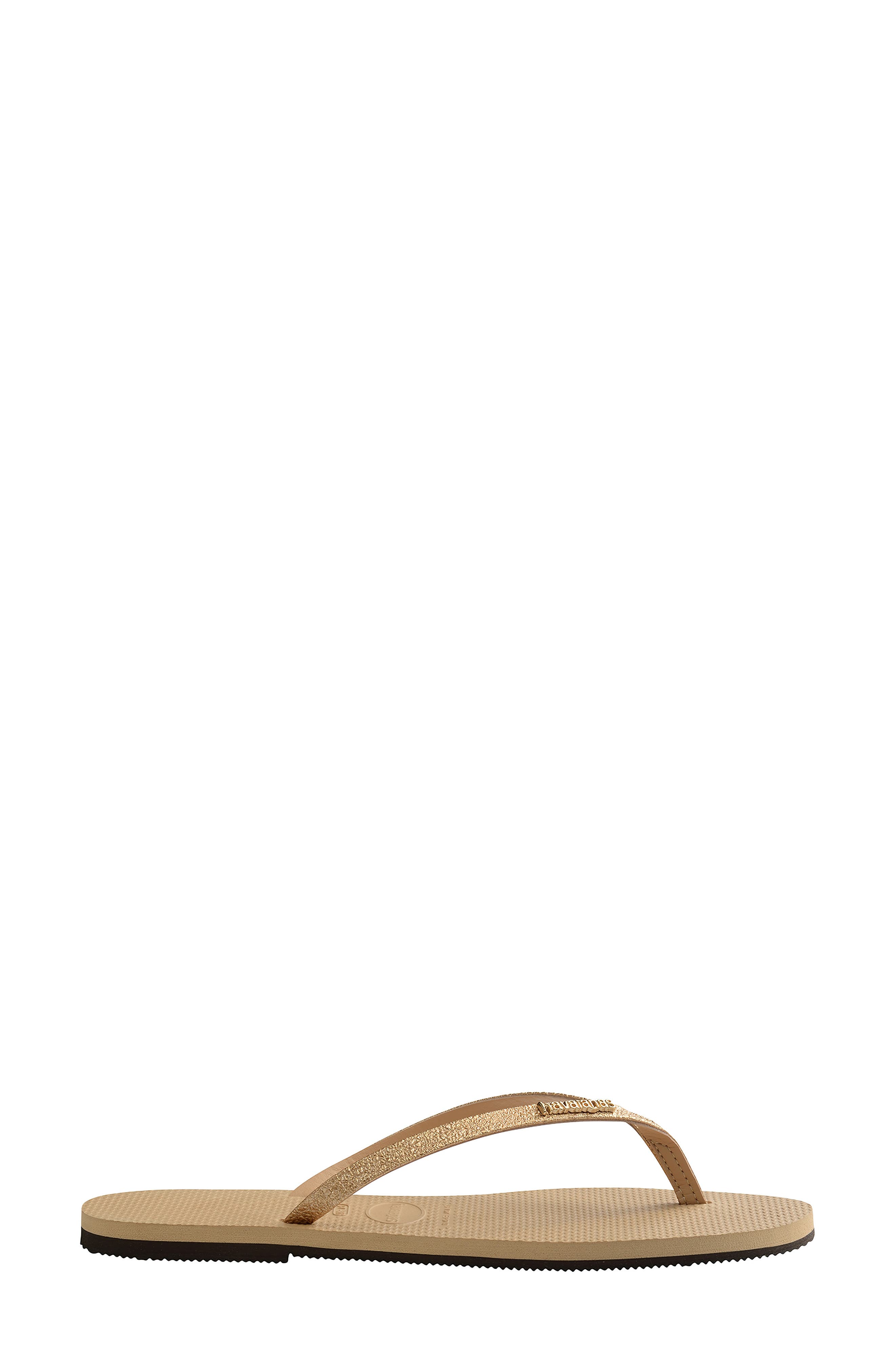 You Shine Flip Flop, Alternate, color, GOLDEN