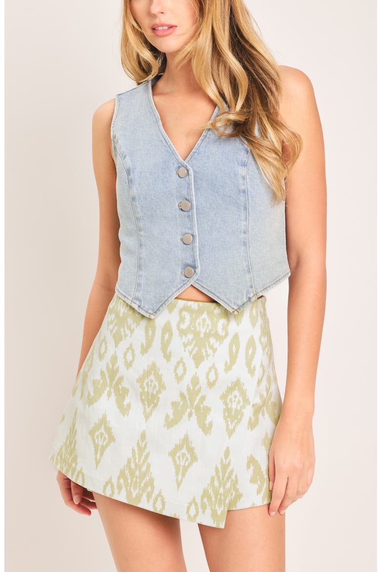 Ikat Twill Skort, Alternate, color, IVORY