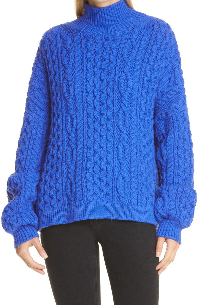 Alice + Olivia Oversize Cable Knit Sweater, Main, color,