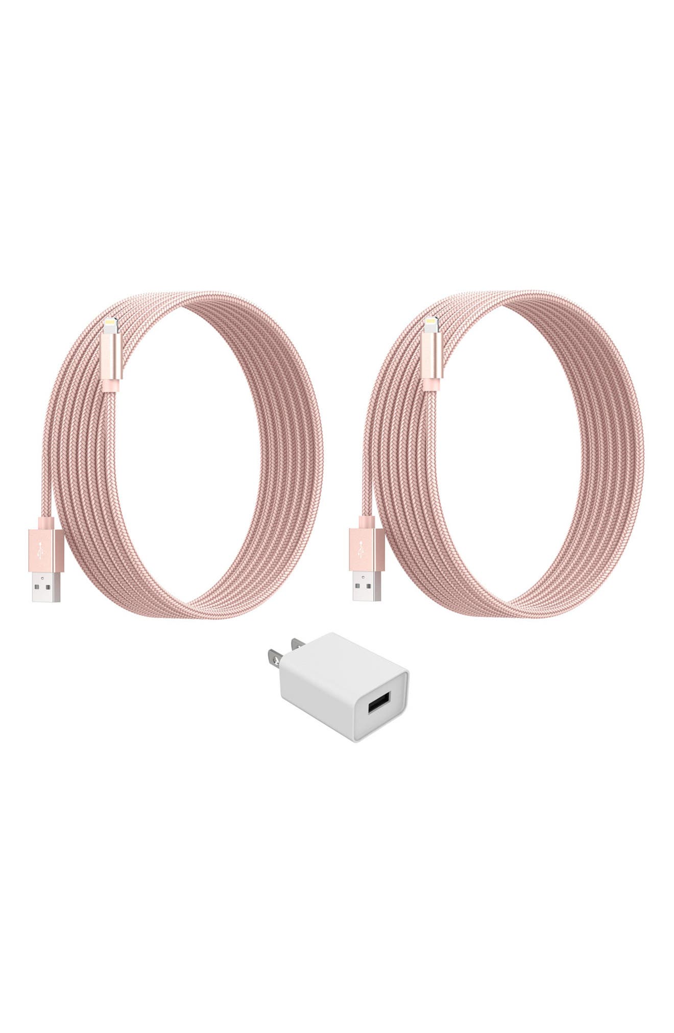 The Posh Tech Lightning USB Charger & Cube 3-Piece Set - Rose Gold