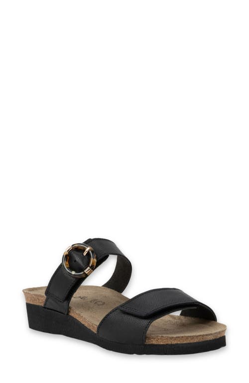 Naot Anabel Slide Sandal In Soft Black Leather
