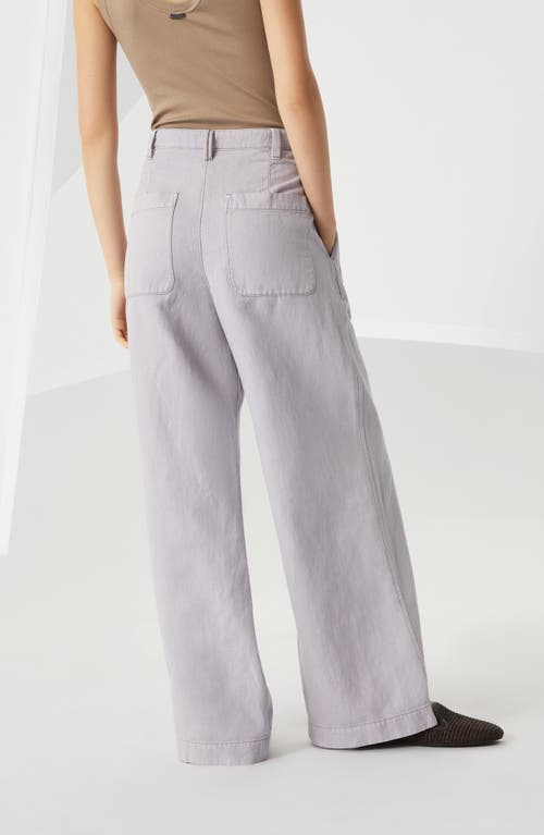 Brunello Cucinelli Wide Smart Trousers In Lilac