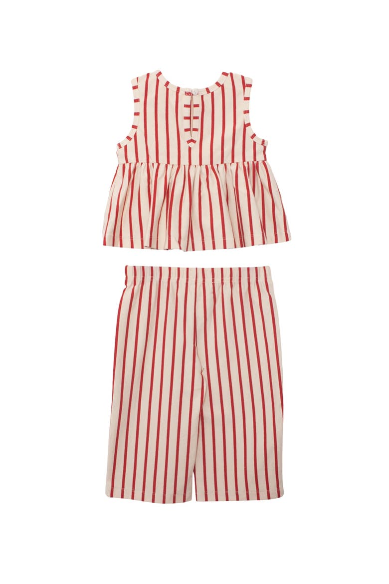 Terracotta Stripe Sleeveless Two Piece Set, Alternate, color, Red