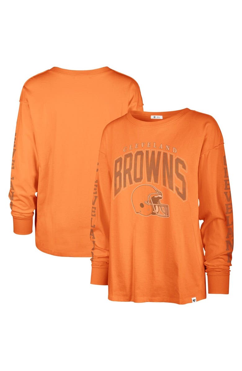 '47 Women's '47 Orange Cleveland Browns Tom Cat Lightweight Long Sleeve T-Shirt, Main, color, Orange