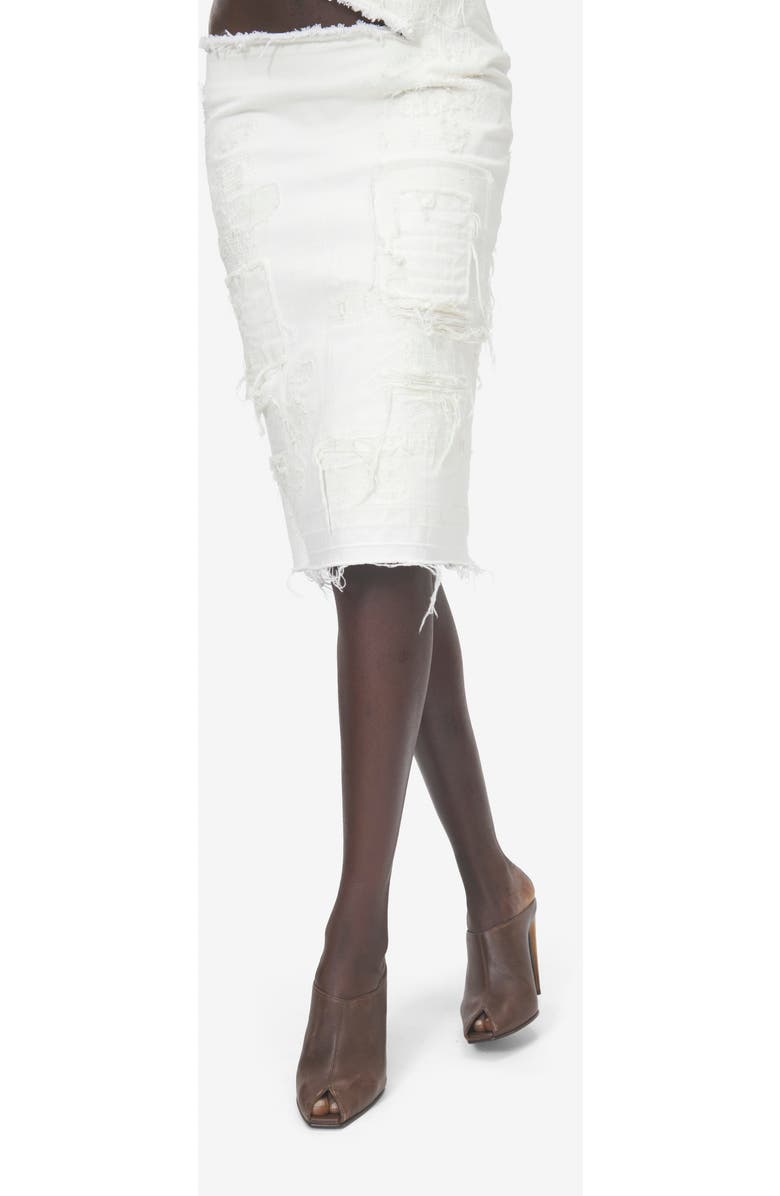 McQueen Horn Shaped Heel Peep Toe Mule, Alternate, color, Vintage Brown