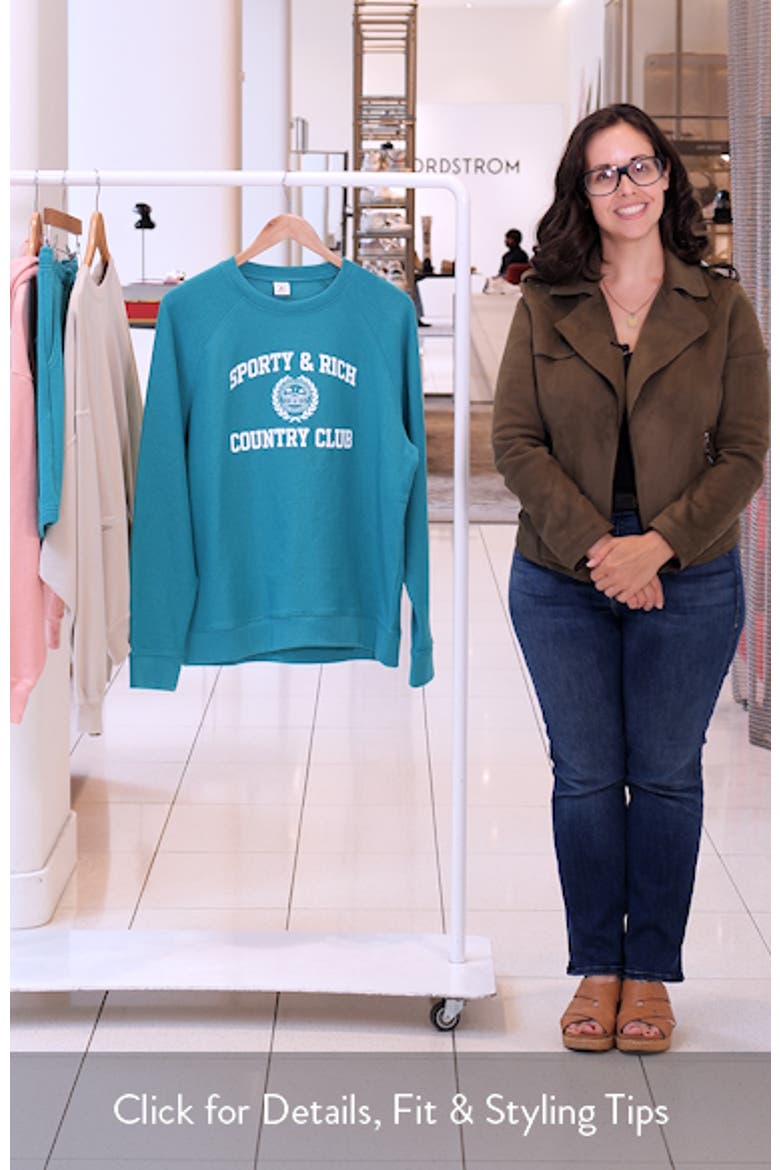 Varsity Crest Crewneck Graphic Sweatshirt video