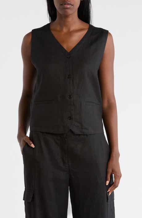 Eileen Fisher V-Neck Organic Linen Vest