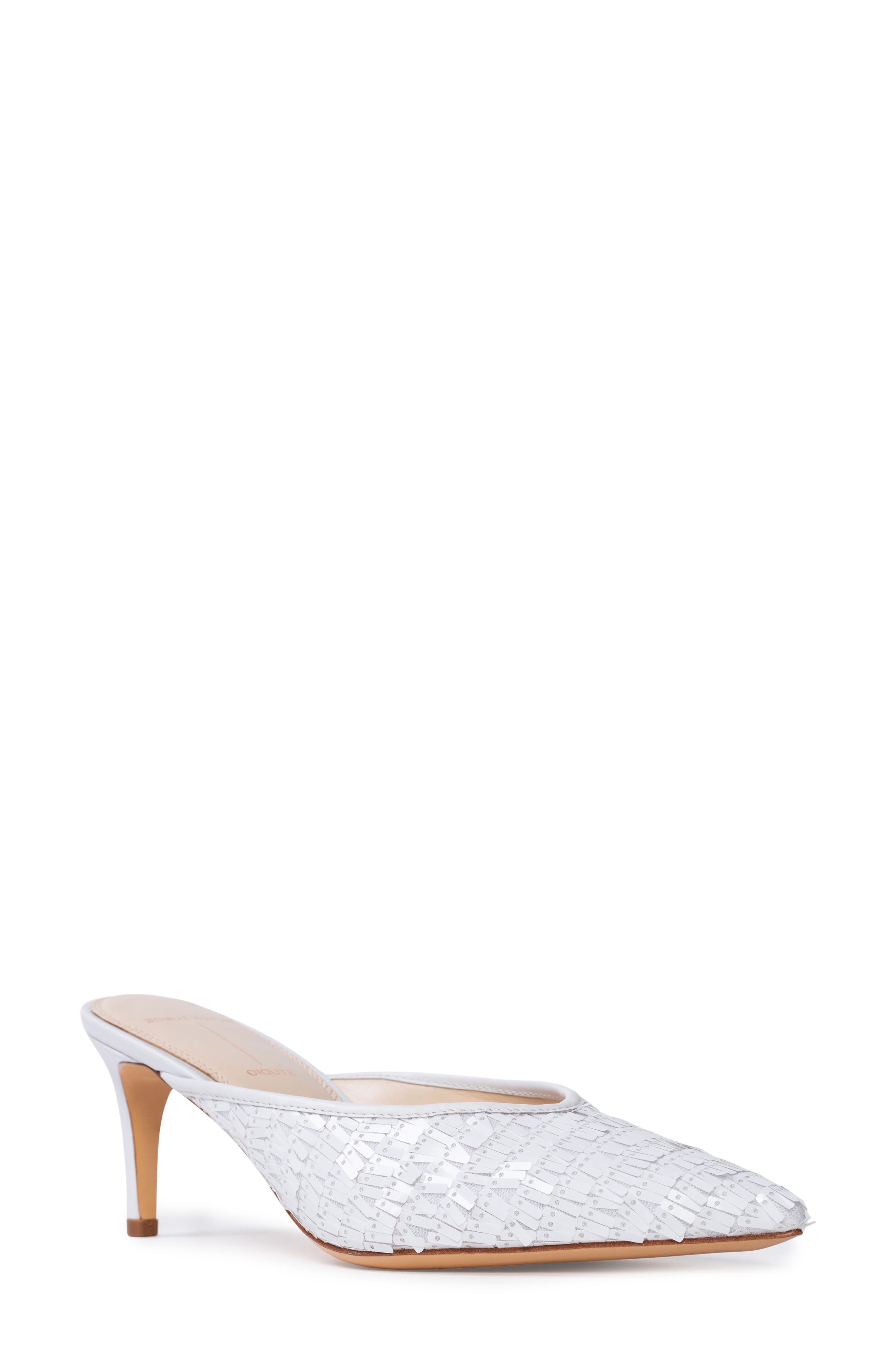 BLACK SUEDE STUDIO Clio Pointed Toe Mule, Main, color, 