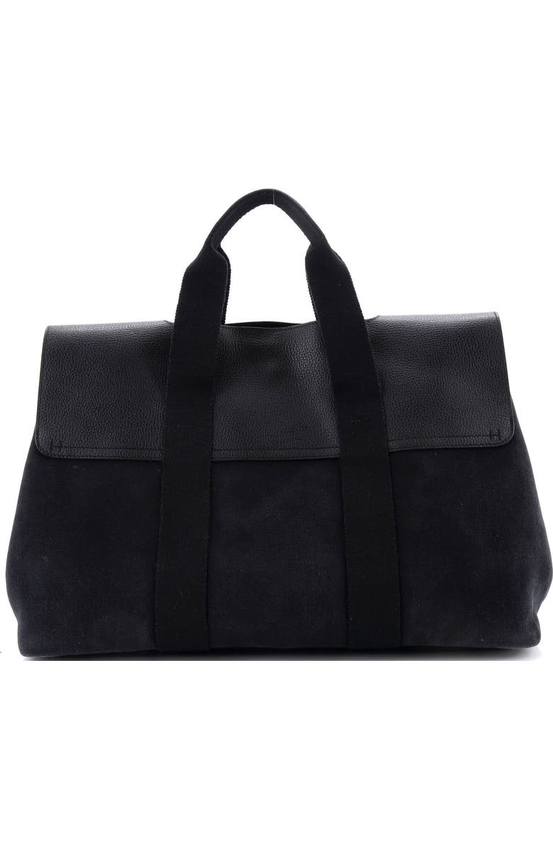 Pre-Owned Hermes Valparaiso Bag Toile and Leather MM, Alternate, color, Noir