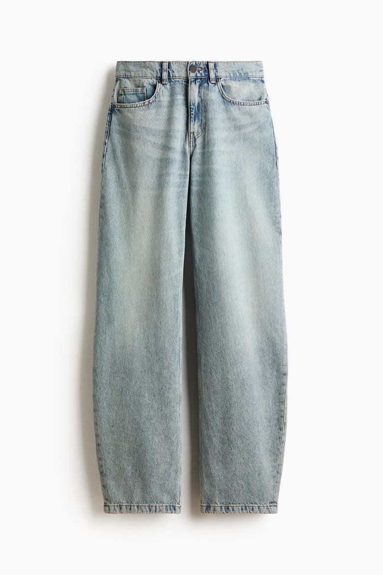 Barrel Regular Waist Jeans, Alternate, color, Light denim blue