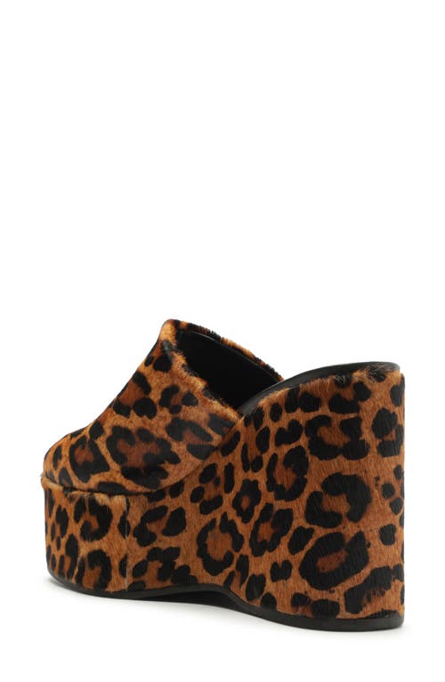 Schutz Sierra Leopard-print Calf Hair Platform Mules In Brown