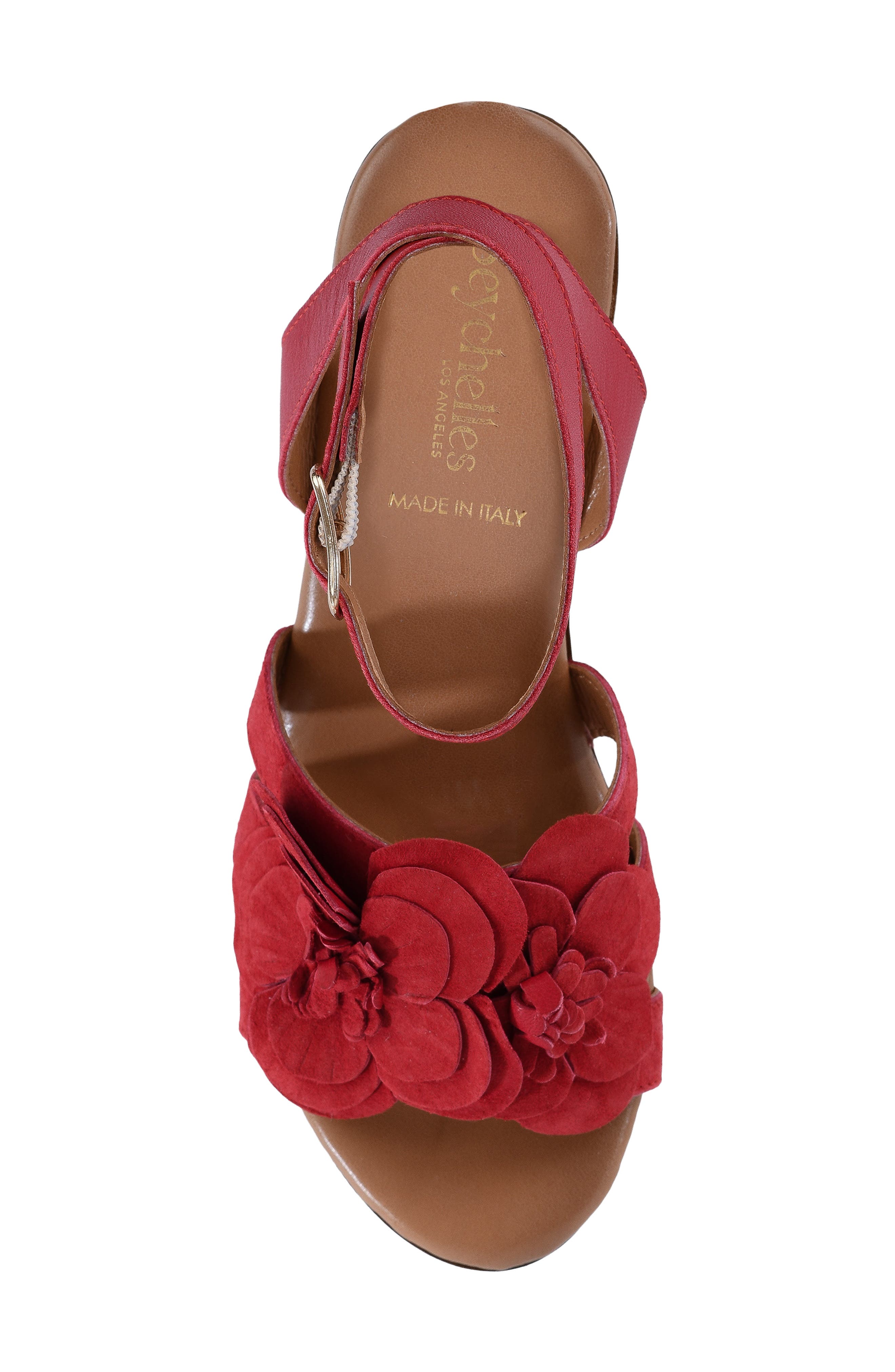 Chasing Sunsets Ankle Strap Platform Sandal, Alternate, color, RED