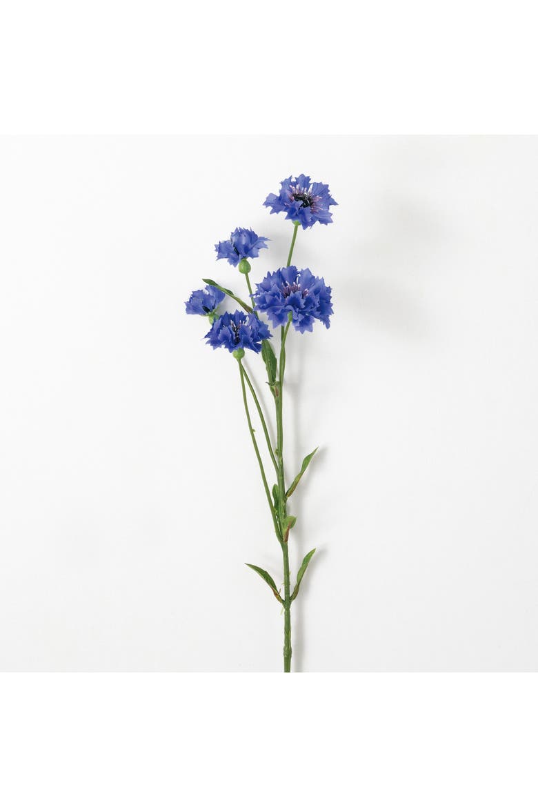 Sullivan's Cornflower Spray, Dark Blue Faux Floral Stem for Crafting, Weddings, Home and Holiday Decoration, 30 Inch, Main, color, Blue