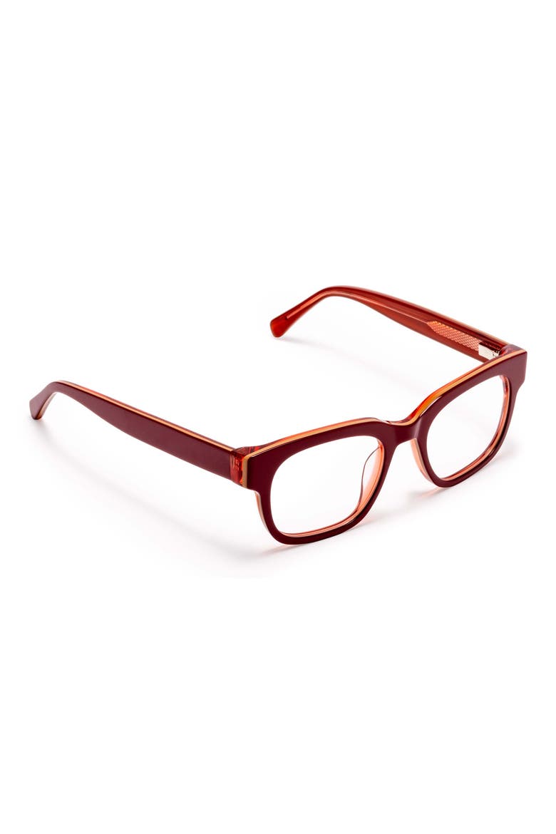 Numero Uno 49mm Rectangualr Readers, Alternate, color, WINE / BLUSH LAYER