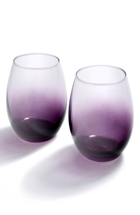 Talianna Set of 2 Ombré Stemless Wine Glasses
