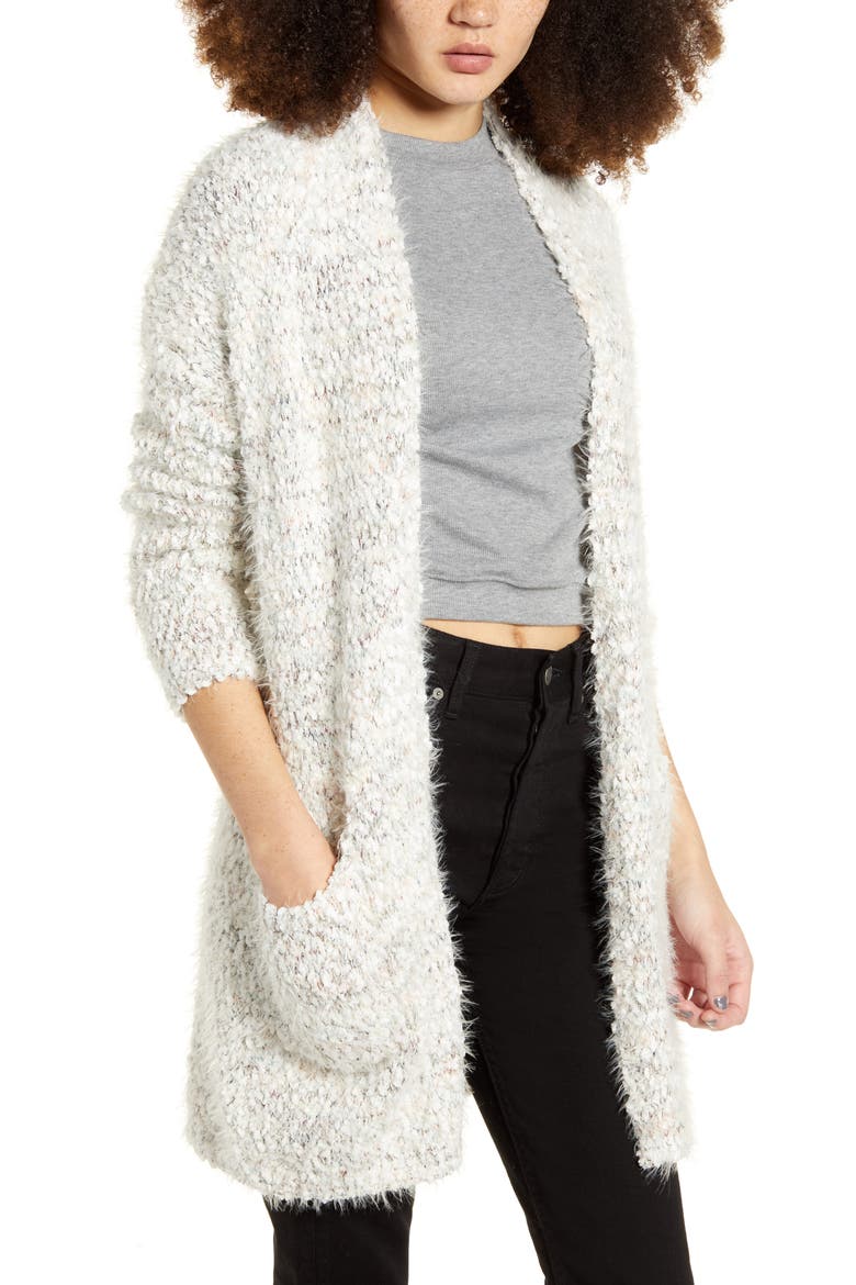 Eyelash Chenille Cardigan, Main, color, GREY